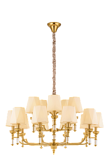 Люстра Ø950 x H600(1300), мм, 15*40W (600W), BRASS(Латунь) NewRgy 8679/10+5LT BRASS