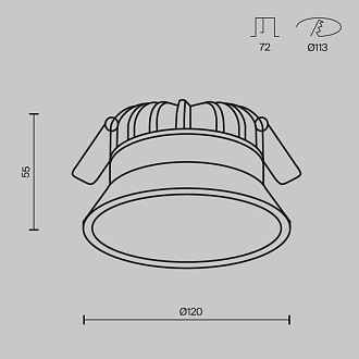 Светильник 12 см, 12W, 3000-6000K, Technical DL055-12W3-4-6K-W, белый, вр 11,3 см