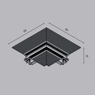 Комплектующие для встраиваемой трековой системы 5,5*5,5*1,5 см, Maytoni Technical Accessories for tracks Levity TRA187CL-13B черный