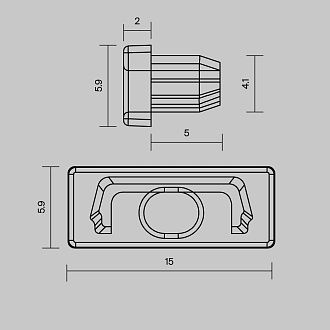 Комплект заглушек (для профиля 22×06) 10 шт., ALM-004-B-EC 642012, 1*2*1 см, Maytoni Led Strip 642012, Черный