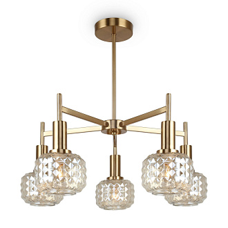 Светильник 65 см, Freya Fero FR5366CL-05BS, латунь