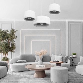 Подвесной светильник *50*22 см, 1*E27*40W, Loft It Stone 10252/500 White, Белый