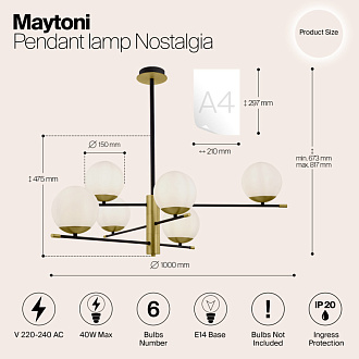 Подвесной светильник Maytoni Nostalgia MOD048PL-06G