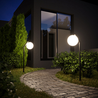Светильник садово-парковый со стеклянным плафоном Sfera F 35158/F черный Elektrostandard