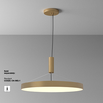 Светильник 60 см, 90W, 3000K, Maytoni Technical Ceiling Zon C032CL-90W3K-RD-MG, матовое золото