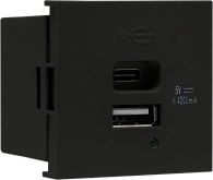 Donel USB зарядное устройство, 4.2A , Type A + C, 2 мод., черн. матовая (45х45мм) DUSB4200ANF