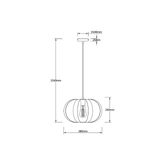 Подвесной светильник  38*154 см, 1*E27 розовое золото Vele Luce Ophir VL5324P21