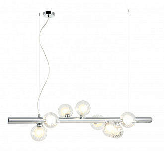 Люстра подвесная 100*28*32/150 см, 8*G9 LED  Хром Stilfort Shardin 2165/09/08P
