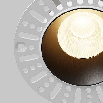 Встраиваемый светильник 10*10 см, вр 7 см, *LED*15W, 3000K, Maytoni Dip DL121-15W-3K-TRS-B, Черный