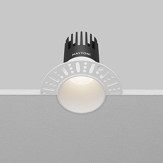 Встраиваемый светильник DL120-10W-4K-TRS-W **-9,7 см, *LED*10W, 4000K, Maytoni technical Dip DL120-10W-4K-TRS-W, Белый, вр 5,8 см