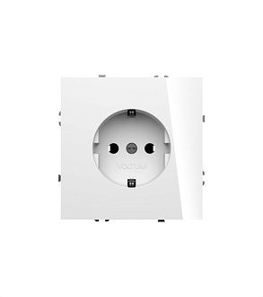 Розетка встраиваемая Voltum S70 с заземлением и защитными шторками, 16А, белый  пластик  VLS040201