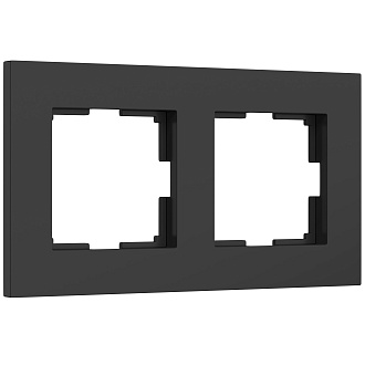 W0022908 Рамка на 2 поста Slab, черный софт Werkel, 4690389193378