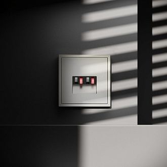 Розетка акустическая встраиваемая Voltum S70 4-местная, шелк пластик Soft touch VLS060304