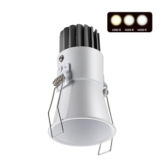 LED светильник 6 см, 7W, 3000-6000K, Novotech Lang 358906, белый, вр 5 см