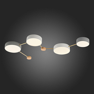 Светильник потолочный 90*73 см, 66W, 4000K  EVOLUCE  DOSSENA SLE600102-04  Золотистый, Светлое дерево