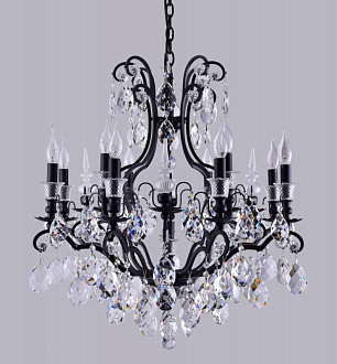 Люстра 70 см, Crystal Lux MAGNIFICO SP13 BLACK/TRANSPARENT Черный