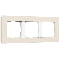 W0033066 Рамка на 3 поста Split, айворибелый, soft-touch Werkel, 4690389206078