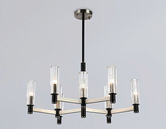 Люстра на штанге **38-76 см, 9*E14*40W, K, Ambrella Light High Light LH55503, черный, сатин