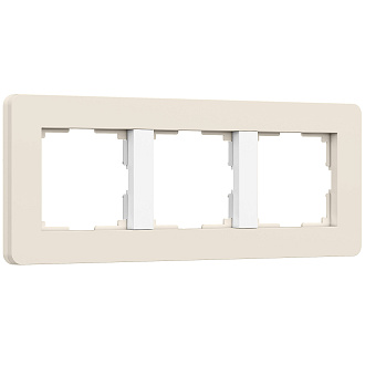 W0033066 Рамка на 3 поста Split, айворибелый, soft-touch Werkel, 4690389206078