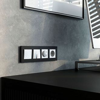 W1222101 Выключатель двухклавишный проходной с подсветкой, hammer белый Werkel, 4690389162626