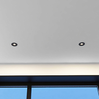 Светильник встраиваемый 9,2*9,2*2,5 см, вр 7 см, 1*GU10*50W, Denkirs Roto mini DK2037-BK, черный