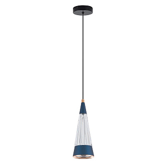 Подвесной светильник 8*8*140 см, LED 12W, 4000K, Голубой LED4U L7121-1 BL