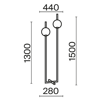 Торшер 44*18*150 см, LED*12W, 3000 К, The Sixth Sense Z020FL-L12BS3K Maytoni, Латунь