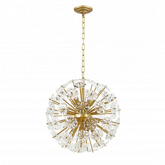 Подвесная люстра Favourite Pienene 2620-16P, D480*H500/1700, Каркас золотого цвета, декоративные элементы из прозрачного стекла