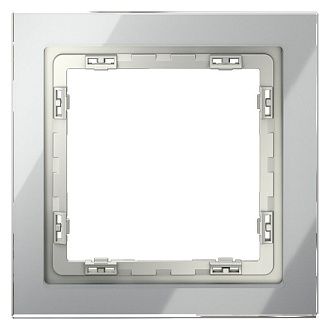 Рамка стеклянная Voltum S70 на 1 пост, сталь, стекло Стекло/пластик  VLS110105