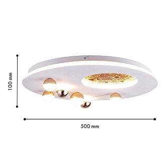 Потолочный светильник 50*10 см, 5*LED, 42W, 4000K, Favourite Plaides 4630-5C, белый