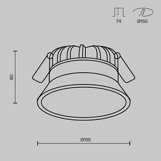 Светильник 16 см, 18W, 3000-6000K, Technical DL055-18W3-4-6K-W, белый, вр 15 см