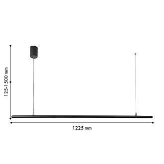 Линейный светильник 122,5*122,5*150 см, 20W, Favourite Diskret 4486-1P матовый черный, белый