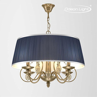 Подвесная люстра Диаметр 56 см Odeon Light Niagara 3921/4 бронза/ткань/стекло