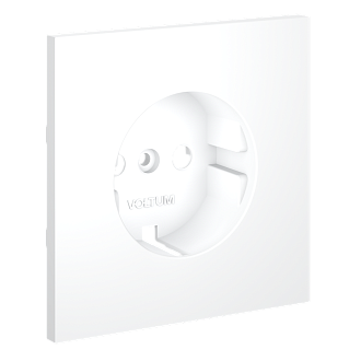 Накладка для розетки с заземлением, белый матовый Voltum S70 VLS000602, Пластик Soft touch