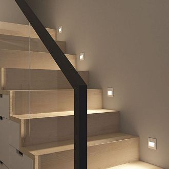Подсветка ступеней лестницы 8,5*2,7*8,5- см, *LED*2.5W, 3000K, Denkirs Helm DK1210-WH, белый полимер