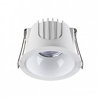 Встраиваемый светильник 9 см, 10W, 4000K, NovoTech SPOT KNOF 358690, белый, вр 7,5 см