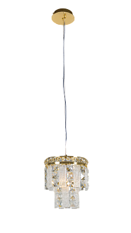 Люстра Ø200 x H250(1250), мм, 1*40W, GOLD+CLEAR (Золото + Прозрачный Хрусталь) NewRgy 2894E/1 GOLD+CLEAR