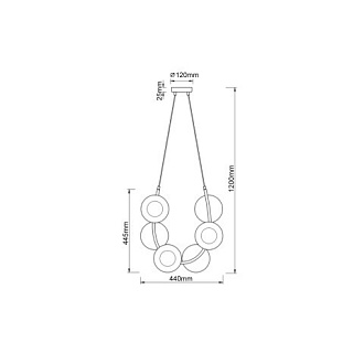 Подвесной светильник 36*44*120 см, 6*E27 шампань Vele Luce Astoria VL5004P61