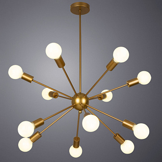 Люстра на штанге Arte Lamp Alastor A6702PL-12PB, диаметр 70 см, полированная медь