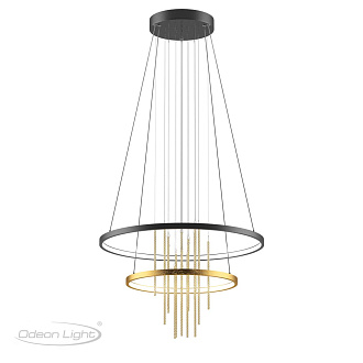 Светильник 60 см, 63W, 4000K Odeon Light Monica 3901/63L, золото-черный