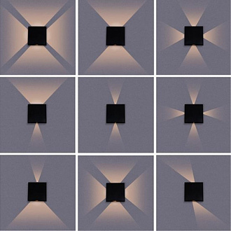 Настенный светильник 12*3*12 см, 4*LED*1W 4200K Arte Lamp Algol A1445AL-4BK черный