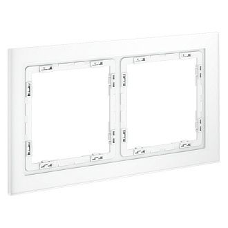 Рамка стеклянная Voltum S70 на 2 поста, белый,матовый,стекло Стекло/пластик матовая VLS110202