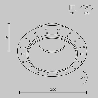 Светильник 10/7.5 см, GU10, IP20 Maytoni Technical DL051-U-2WMG, белый-золото, вр 7,5 см