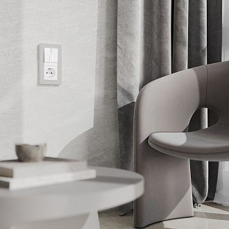 W0023067 Рамка на 2 поста Split, дымчатыйбелый, soft-touch Werkel, 4690389206061