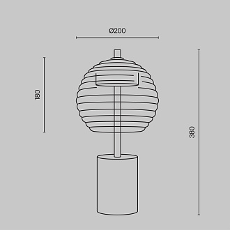 Настольный светильник  20 см, LED 8W, 3000К, Черный Maytoni Rueca P060TL-L12BK
