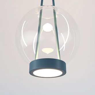 Подвесной светильник 20*20*40-120 см, LED*15W, 3000K, Eurosvet Frasco 50267/1 LED, синий, a069345