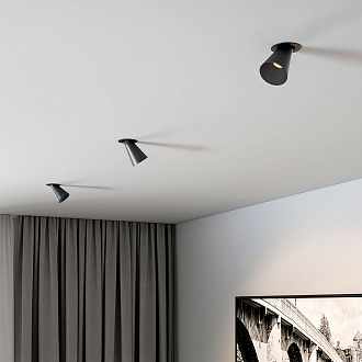 Потолочный акцентный светильник 6,4*6,4*9,6 см, 8W 3000K Elektrostandard Bell 25097/LED черный, вр 5,1 см
