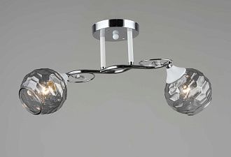 Люстра L500 x W200 x H230, мм, 2*40W (80W), WT+CH (Белый+Хром) Rilon 1714/2 WT+CH
