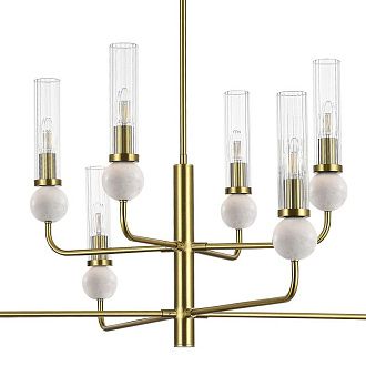 Люстра на штанге 65,5*151 см, 8*E14*40W, ST-Luce Medea SL1244.303.08, латунный