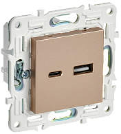 SKANDY Розетка USB A+C 3,1А SK-R14Sa песоч. IEK, SK-U22-D31-K98
